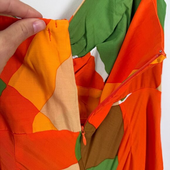 Faithfull The Brand NWT Tempio Midi Dress Costa Smeralda Print Size US 8 - Picture 9 of 10